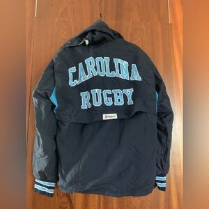 Vintage North Carolina Tarheels UNC Rugby Jacket Mens Puffer Half Zip S Rare